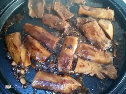 Make Private sauce fried apricot mushrooms step 6