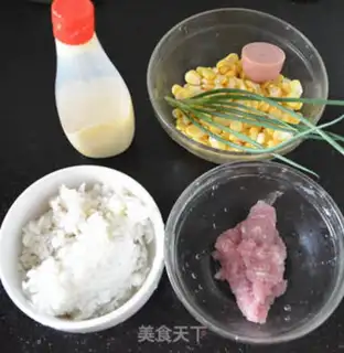 Make Corn salad and rice step 0
