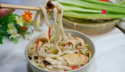 Make Chicken fowl mushroom soup noodles step 20