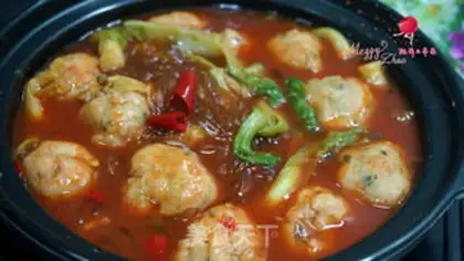 Make Spicy fishball hotpot step 8