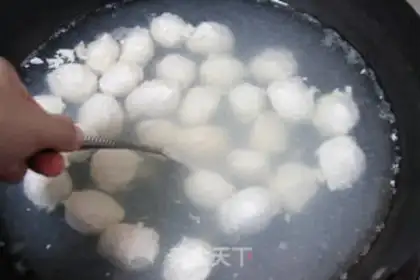 Make Chicken tofu pills with eggplant juice step 14