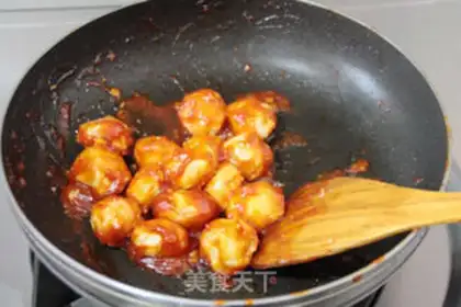 Make Chicken tofu pills with eggplant juice step 25