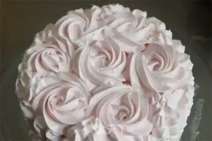 Make Pink dress with sponge cake step 16