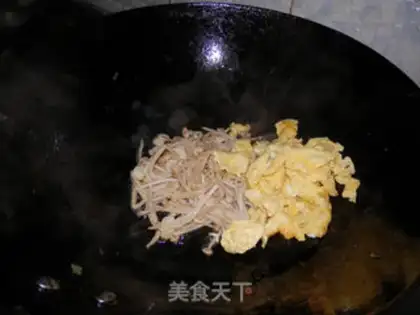 Make Egg fried golden mushrooms step 5