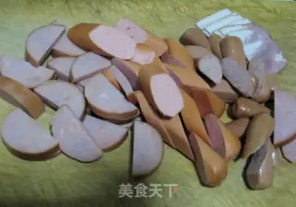 Make A casserole potato ham sausage step 1