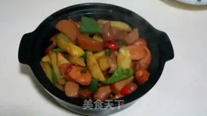 Make A casserole potato ham sausage step 10