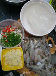 Make Garlic fans steam out the back shrimp step 0
