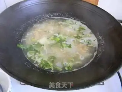 Make Pork shrimp rice soup step 4