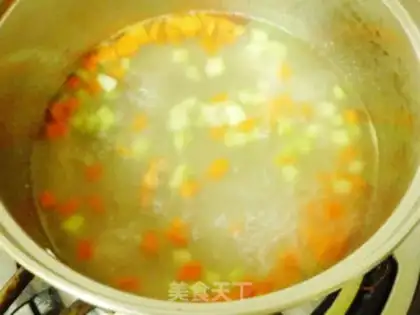 Make The delicious salmon congee step 5