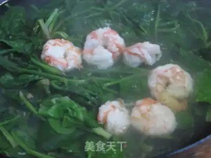 Make The shrimp spinach tower step 5