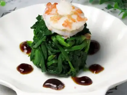 Make The shrimp spinach tower step 7
