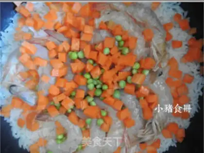 Make Shrimp rice in the field step 3