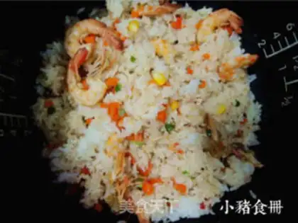 Make Shrimp rice in the field step 4