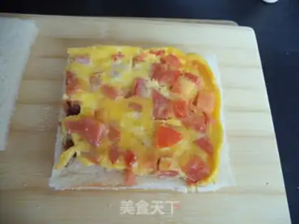 Make Ham tomato egg sandwich step 9