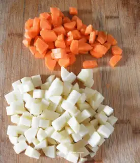 Make Potato carrots, Salad step 1