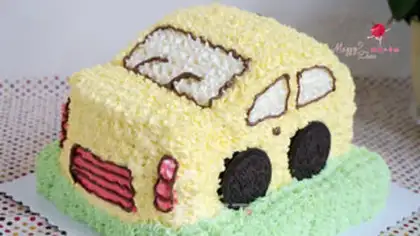Make Car birthday cake step 34