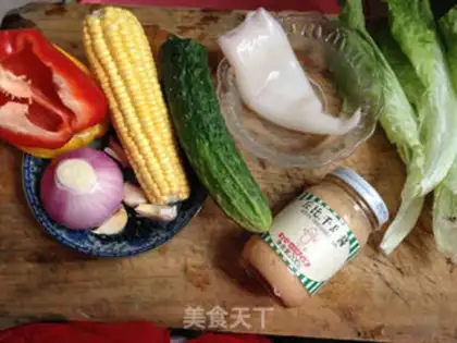 Make Fresh squid Mexican salad step 0