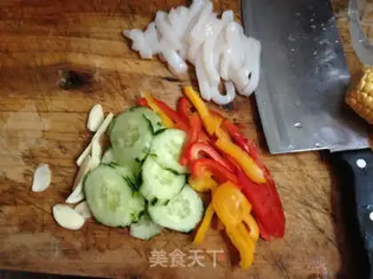 Make Fresh squid Mexican salad step 1
