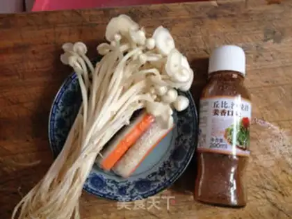 Make Gold pin mushrooms and crab sticks step 0
