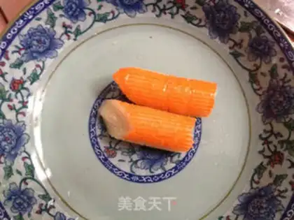 Make Gold pin mushrooms and crab sticks step 5