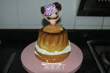 Make Fancy doll cake step 16