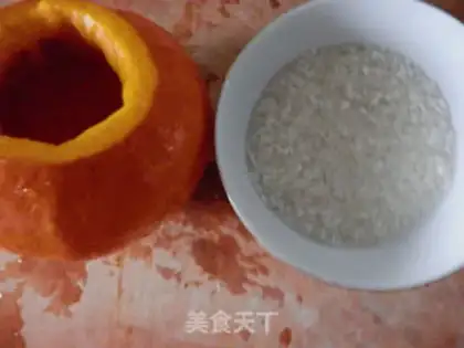 Make Pumpkin rice step 1
