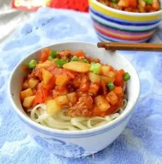 Make Tomato potato sauce noodles step 8