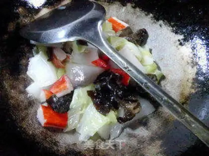 Make Black-muck crab willow cabbage step 9