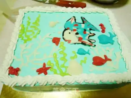 Make Subsea World scene cake step 30