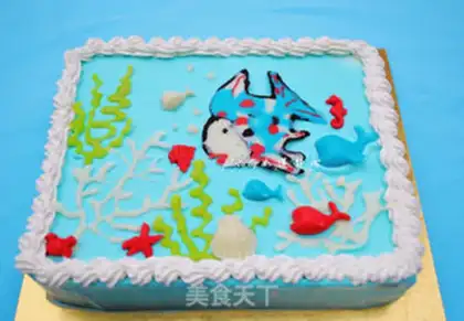 Make Subsea World scene cake step 31