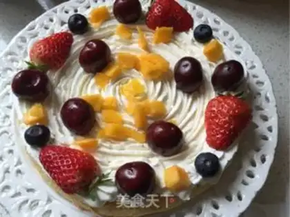 Make Cream fruit, naked cake step 9