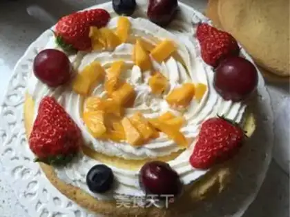 Make Cream fruit, naked cake step 11