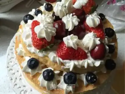 Make Cream fruit, naked cake step 14