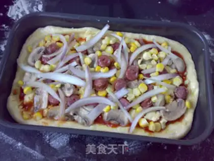 Make Black peppers, mushroom pizza step 7
