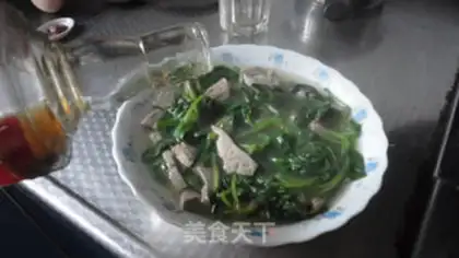Make Pork liver spinach soup step 4