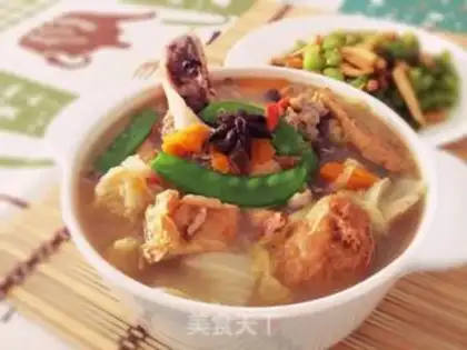 Make Big cabbage tofu stewed bones step 9