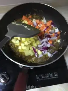 Make curry beef rice step 1