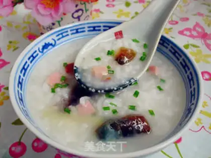 Make Egg and ham congee step 6