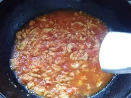 Make Tomato eggnog noodles step 7