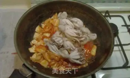 Make Hot cabbage and octopus step 8