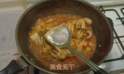 Make Hot cabbage and octopus step 9