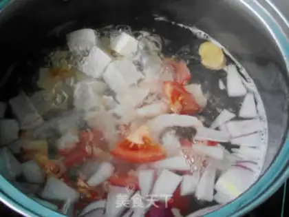 Make Onion shrimp tofu soup step 5