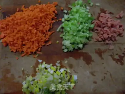 Make Golden egg fried rice step 1
