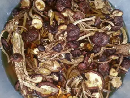 Make Tea, mushroom chops, soup step 0