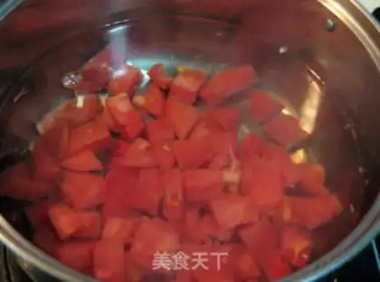Make Gold needle tomato eggplant soup step 6