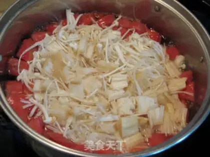 Make Gold needle tomato eggplant soup step 7