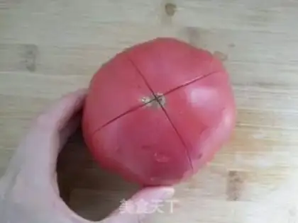 Make Tomato egg soup step 1