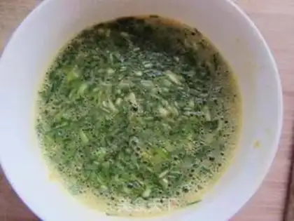 Make Wild onion fried eggs step 3