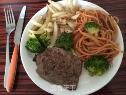 Make Black pepper steak + pasta step 11