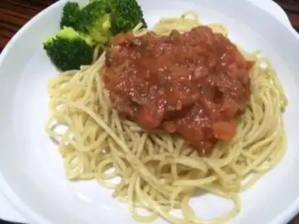 Make Classic pasta of meat sauce step 18